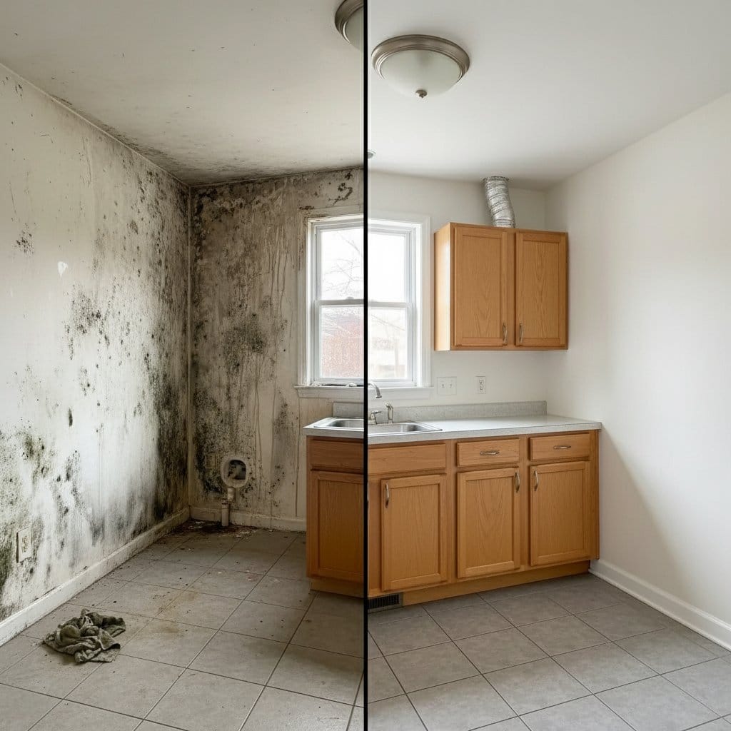 Mold Inspection & Moisture Assessment restoration — home kitchen of colonial residence in Haworth, NJ